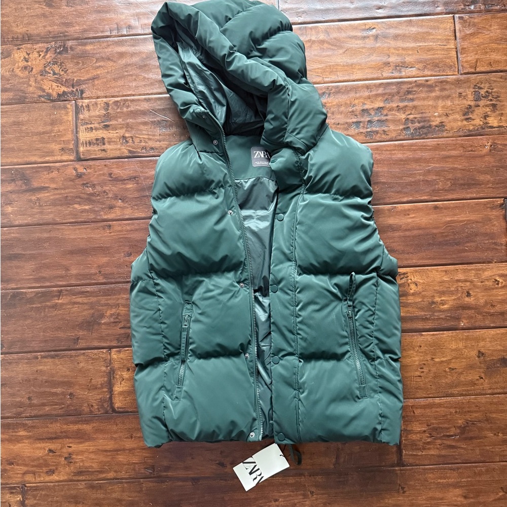 Zara Forest Green Quilted Vest